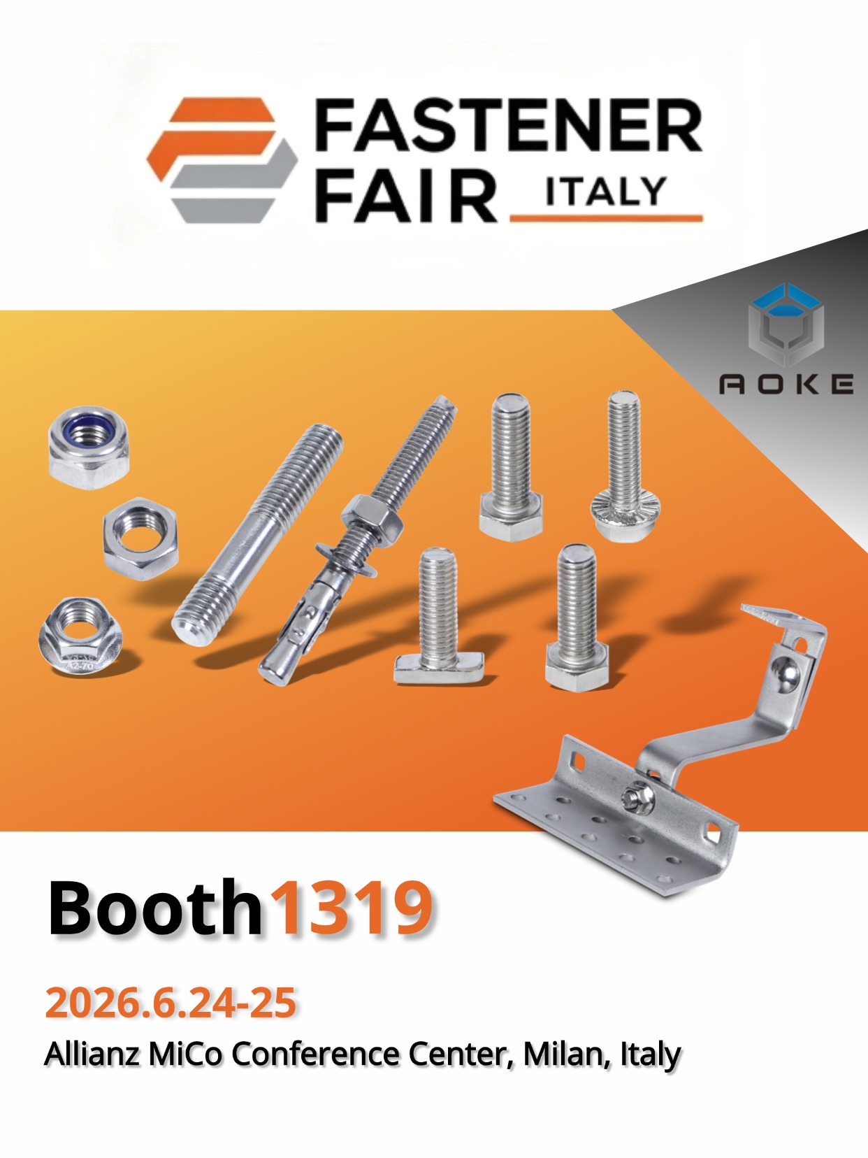 Conheça Jiaxing AOKE na Fastener Fair Itália 2026