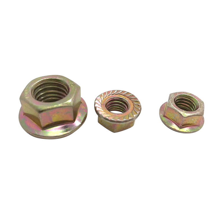 Aço carbono DIN 6923 Porca de flange hexagonal Zincada