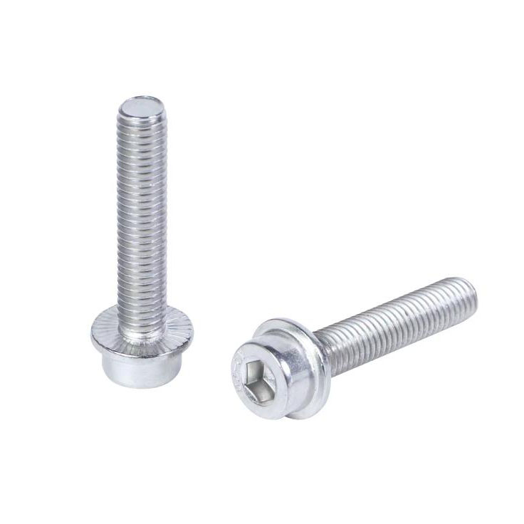 Cabeça de soquete hexagonal DIN251 com parafusos de flange serrilhados