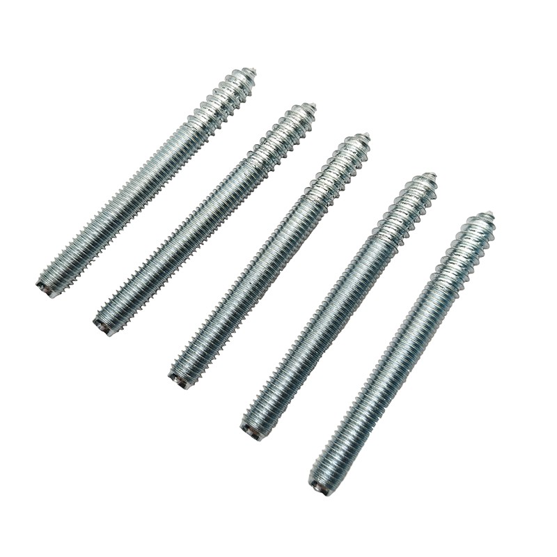 Pino roscado de ponta dupla com passos diferentes